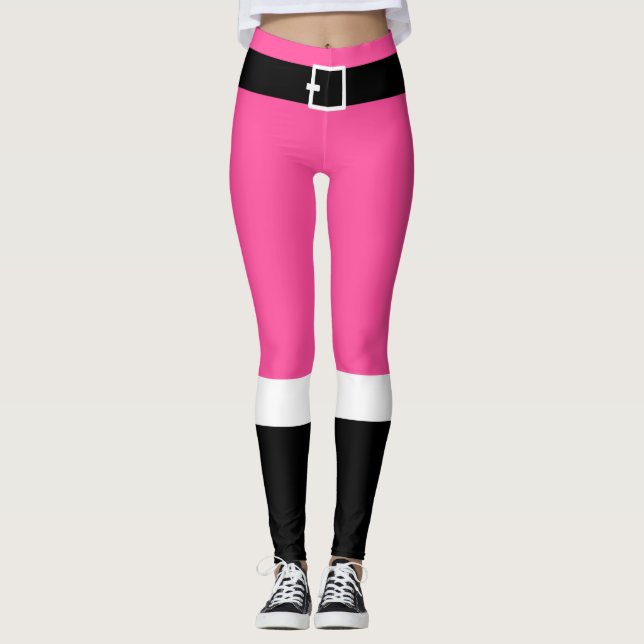 Santa Fancy Pants Hot Pink Leggings (Front)