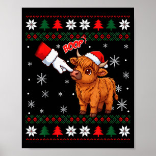 Santa Farmer Funny Western Hand Boop Christmas Hig Poster
