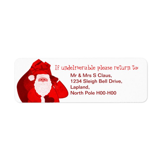 Santa Father Christmas gift return address labels (Front)