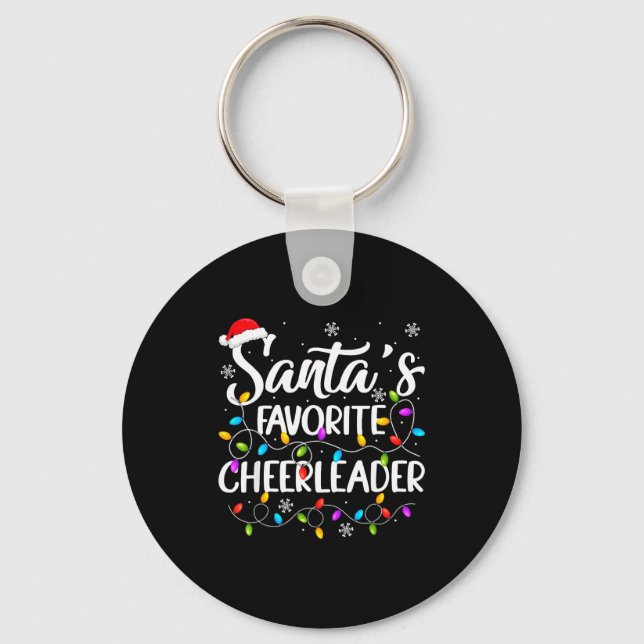 Santa Favorite Cheerleader Christmas Funny Cheerle Key Ring (Front)