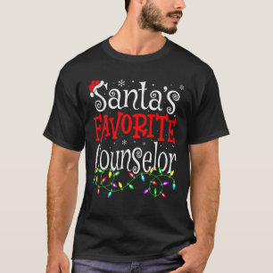 Santa Favorite Counselor Funny Christmas School Co T-Shirt