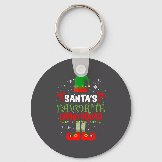 Santa Favorite Ortho Squad Elf Orthodontist Christ Key Ring (Front)