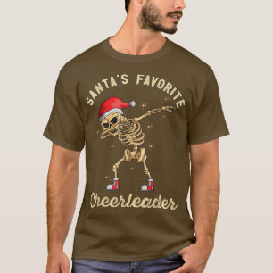 Santa Favourite Cheerleader Dabbing Skeleton Chris T-Shirt