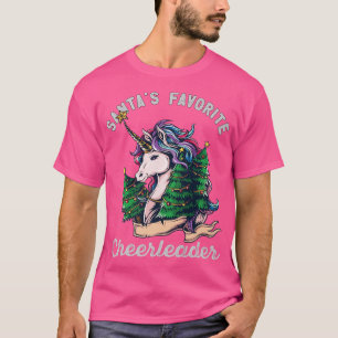 Santa Favourite Cheerleader Funny Unicorn Christma T-Shirt