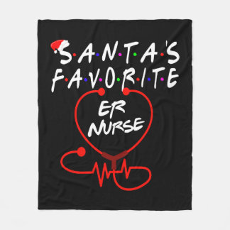 Santa favourite ER nurse Christmas Gifts Fleece Blanket