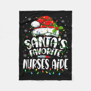Santa Favourite Nurses Aide Christmas Nursing Ista Fleece Blanket