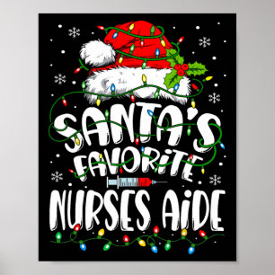 Santa Favourite Nurses Aide Christmas Nursing Ista Poster