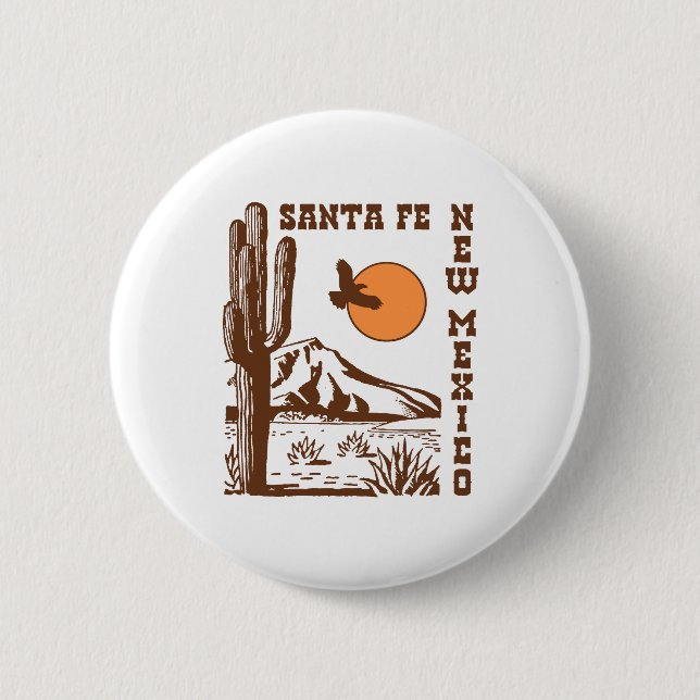 Santa Fe 6 Cm Round Badge (Front)