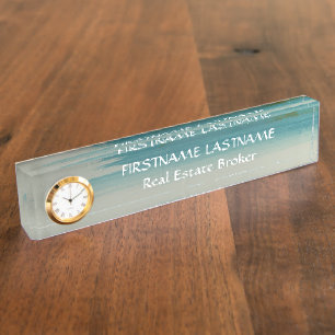 Santa Fe Abstract Art Real Estate Desk Nameplate