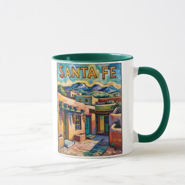 Santa Fe Adobe Homes Van Gogh Starry Night Style Mug (Right)