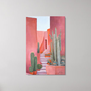 Santa Fe Cacti Boho Poster Canvas Print
