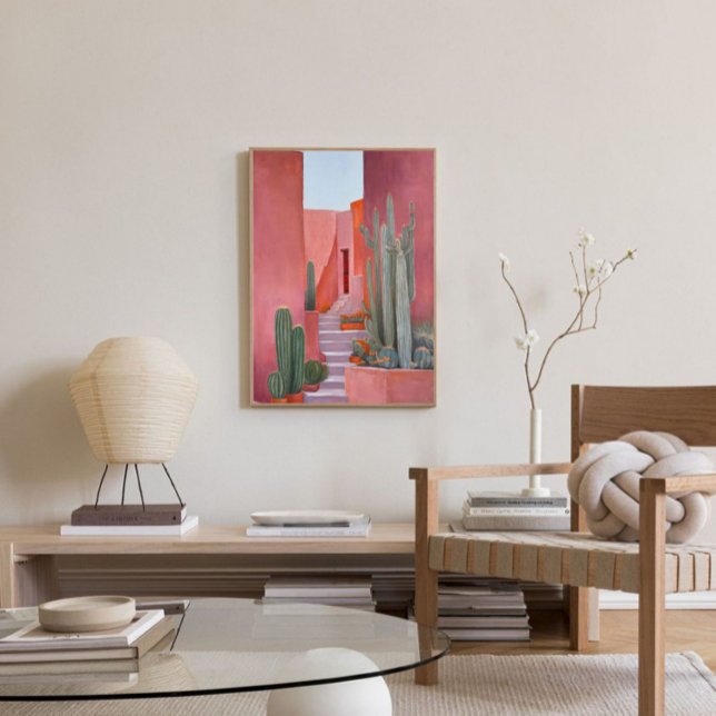 Santa Fe Cacti Boho Poster Canvas Print (Creator Uploaded)