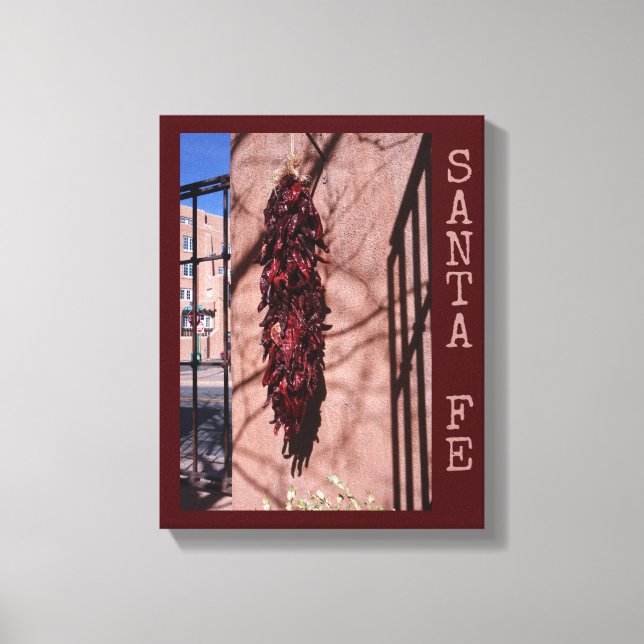 Santa Fe Chilli Ristra with Shadows Canvas Print (Front)