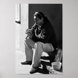 Santa Fe Flautist Poster