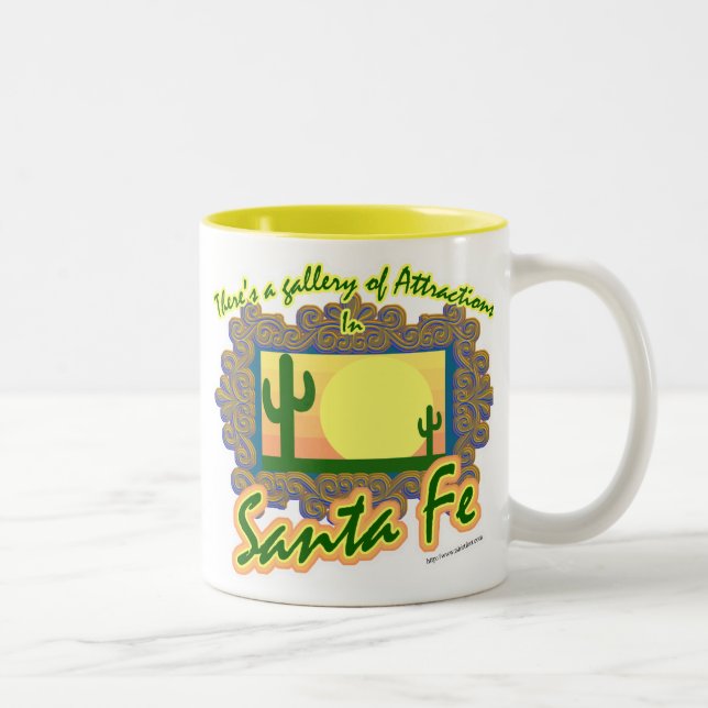 Santa Fe Gallery Cool Travel Art Slogan Two-Tone Coffee Mug (Right)