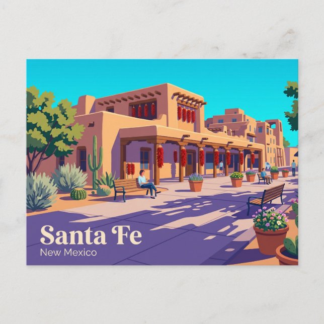 Santa Fe Historic Plaza USA Postcard (Front)