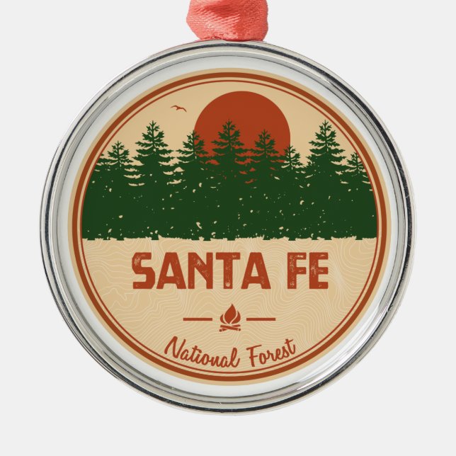Santa Fe National Forest Metal Tree Decoration (Front)