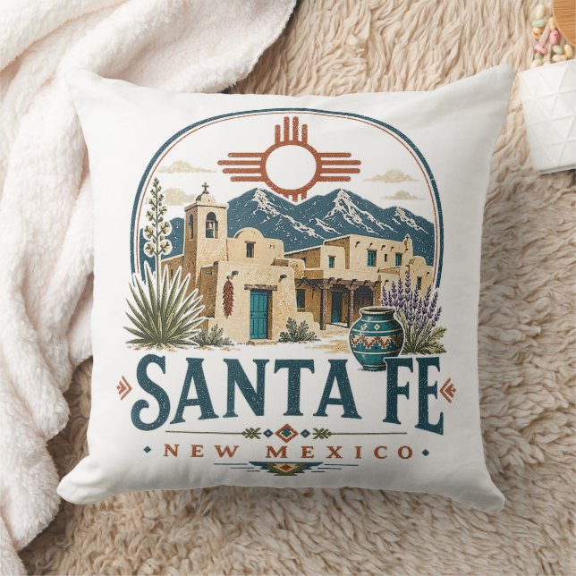 Santa Fe New Mexico Adobe Architecture Southwest Cushion (Blanket)