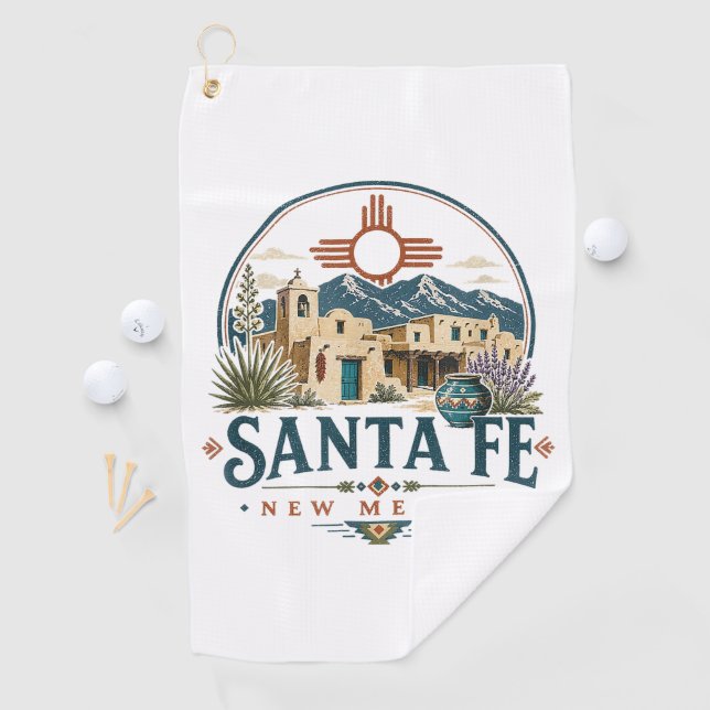 Santa Fe New Mexico Adobe Architecture Southwest Golf Towel (InSitu)