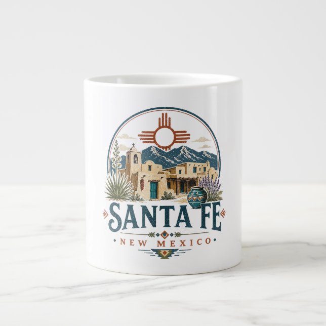 Santa Fe New Mexico Adobe Architecture Southwest Large Coffee Mug (Front)