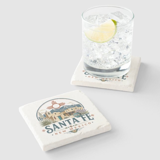 Santa Fe New Mexico Adobe Architecture Southwest Stone Coaster (Side)