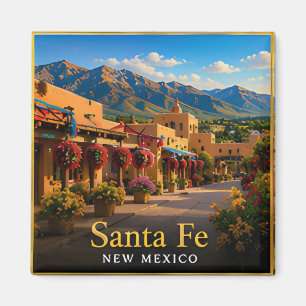 Santa Fe New Mexico Adobe Heritage & High Desert Magnet