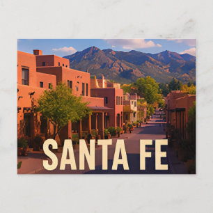 Santa Fe New Mexico Adobe Mountain Travel Gift Postcard