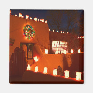 Santa Fe New Mexico Christmas Magnet