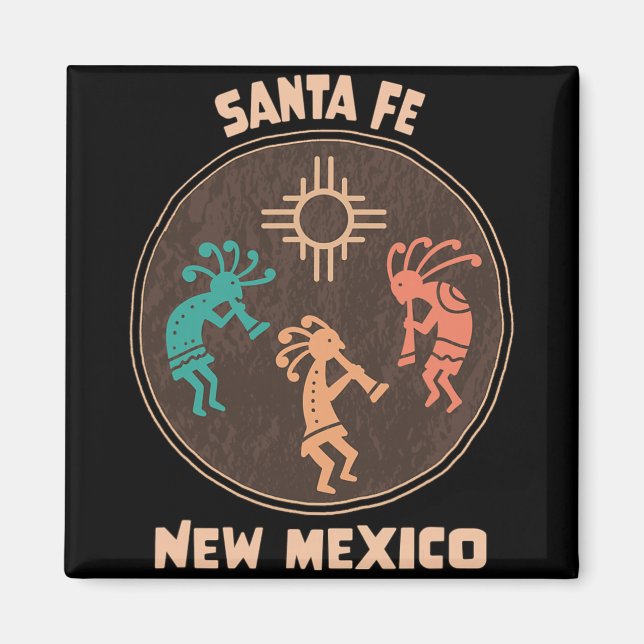 Santa Fe New Mexico Kokopelli Vacation Souvenir  Magnet (Front)