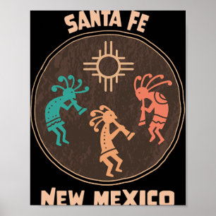 Santa Fe New Mexico Kokopelli Vacation Souvenir  Poster