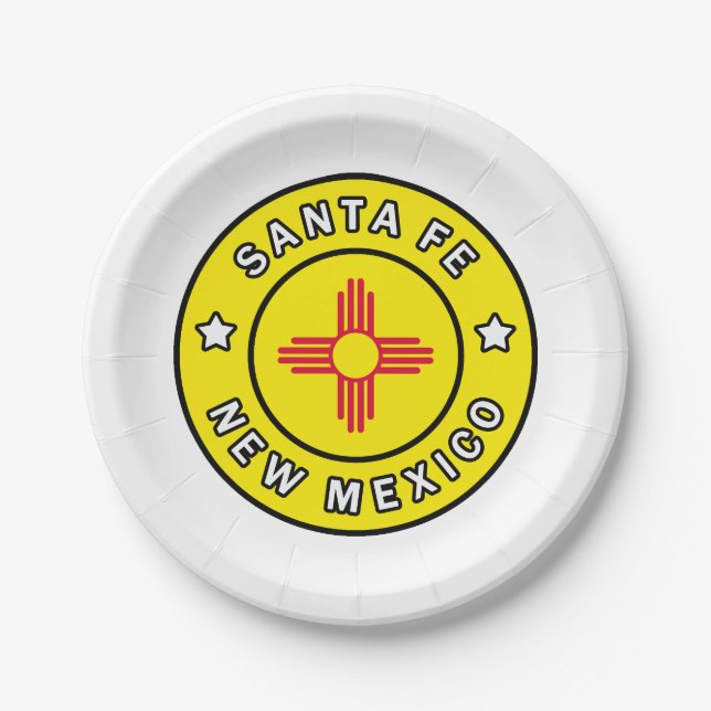 Santa Fe New Mexico Paper Plate (Front)