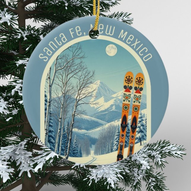 Santa Fe New Mexico ski souvenir  Ceramic Tree Decoration (Creator Uploaded)