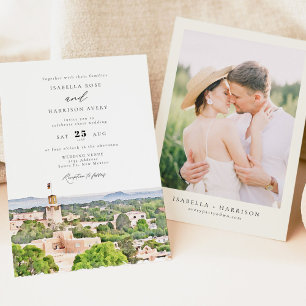 SANTA FE New Mexico Skyline Destination Wedding Invitation
