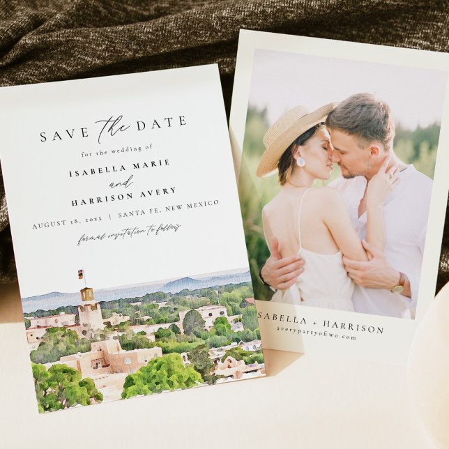 SANTA FE New Mexico Skyline Save the Date Invitation (Creator Uploaded)