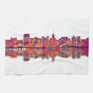 Santa Fe New Mexico Skyline Tea Towel