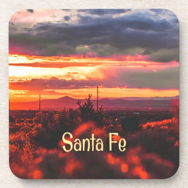 Santa Fe New Mexico Sun Set Coaster (Front)