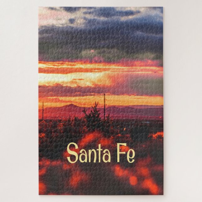 Santa Fe New Mexico Sun Set Jigsaw Puzzle (Vertical)