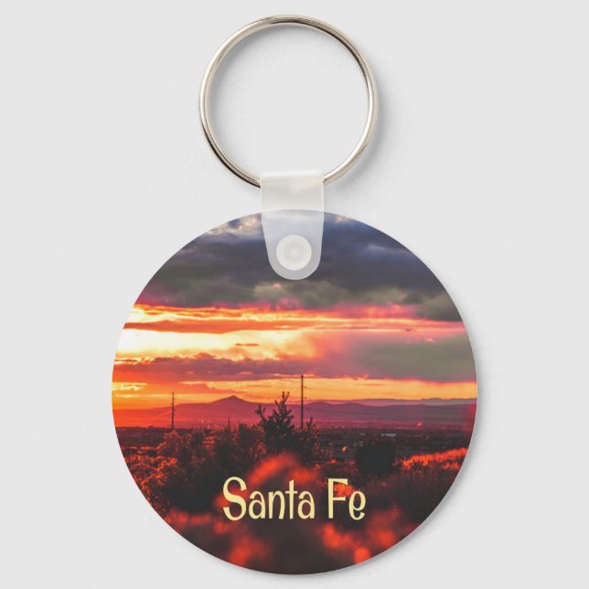 Santa Fe New Mexico Sun Set Key Ring (Front)
