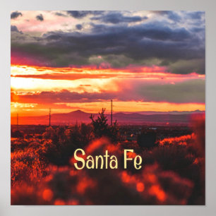 Santa Fe New Mexico Sun Set Poster