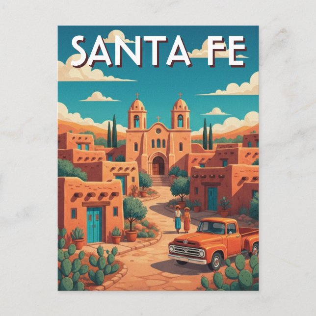 Santa Fe New Mexico Travel Postcard (Front)