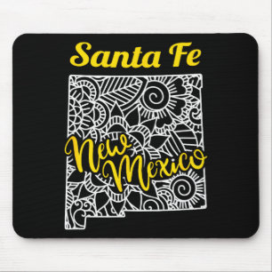 Santa Fe Nm - New Mexico City With Mandala Mouse Pad