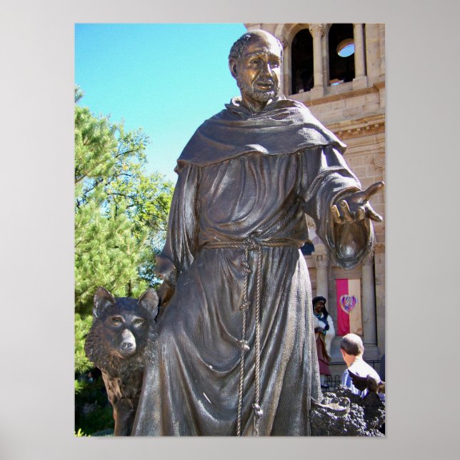 Santa Fe NM St. Francis Cathedral Statue Poster (Front)