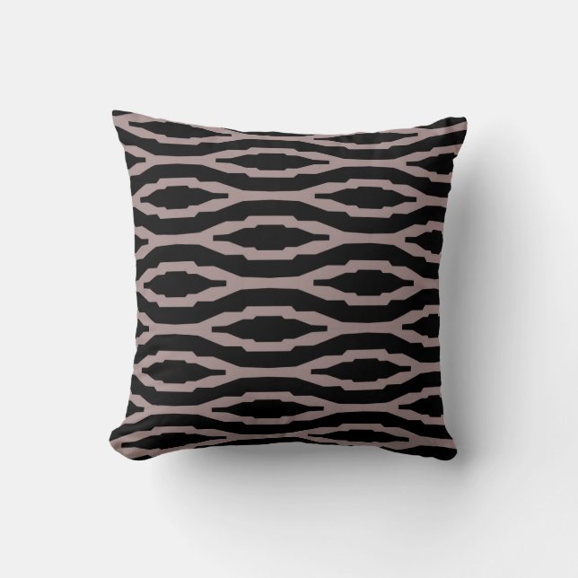 Santa Fe Pink & Black Geometric Modern Pattern Cushion (Front)