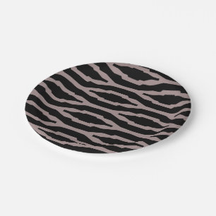 Santa Fe Pink & Black Geometric Modern Pattern Paper Plate