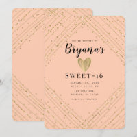 Santa Fe Pink & Gold Glitter Sweet 16 Birthday