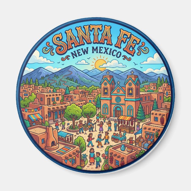 Santa Fe Plaza, Santa Fe USA Magnet (Front)