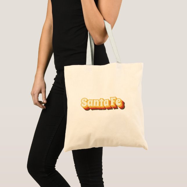 Santa Fe Retro Vintage Text Tote Bag (Front (Product))