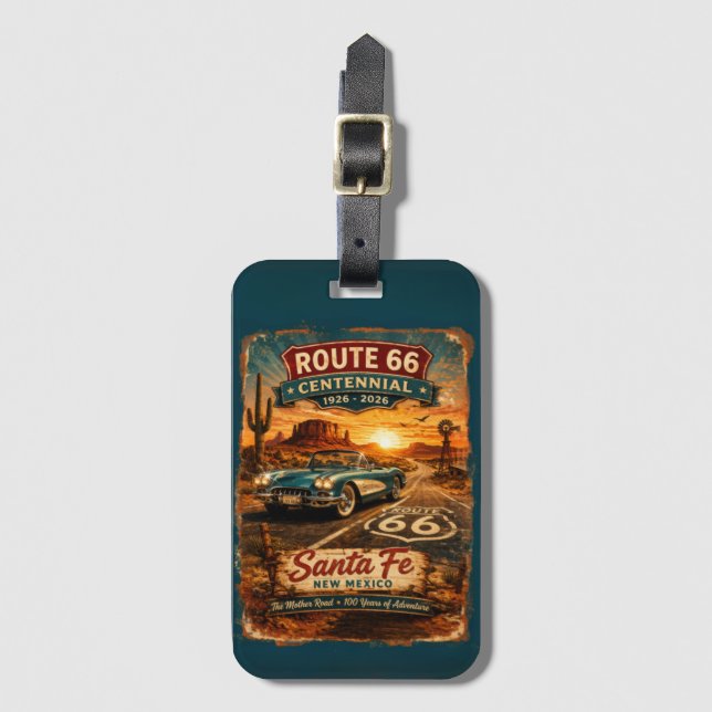 Santa Fe Route 66 Centennial Sunset   Luggage Tag (Front Vertical)