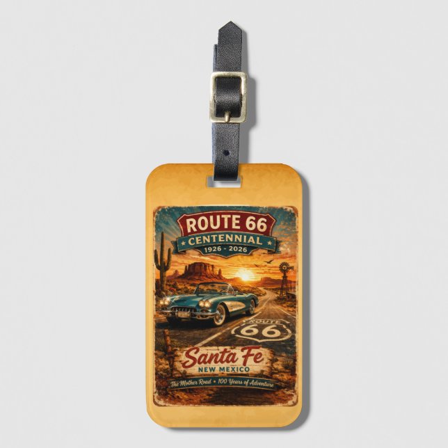Santa Fe Route Sixty Six Centennial Luggage Tag (Front Vertical)