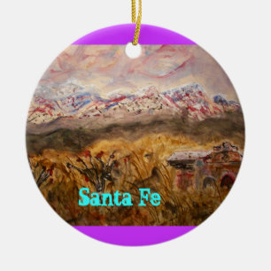 santa fe snow ceramic tree decoration